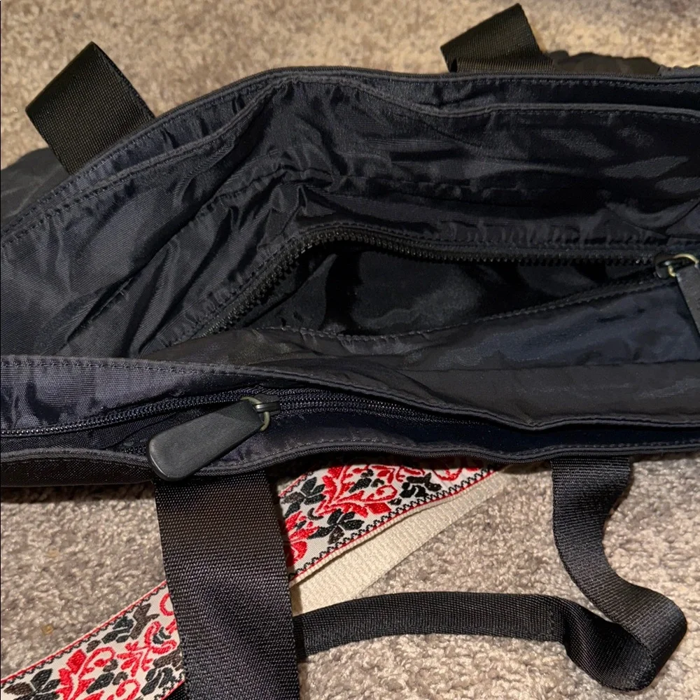 Kipling Black Tote Bag with Red Accents - Picture 8 of 8